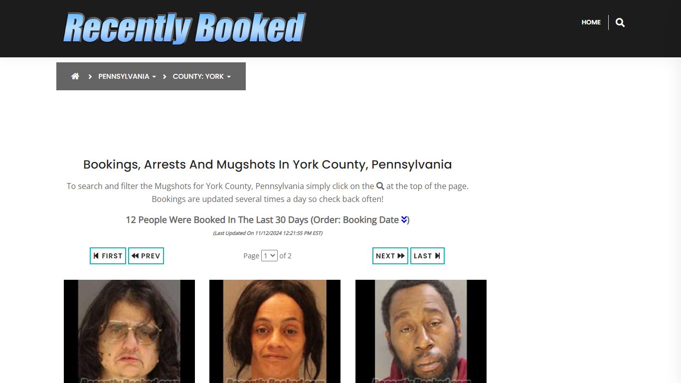 Bookings, Arrests and Mugshots in York County, Pennsylvania