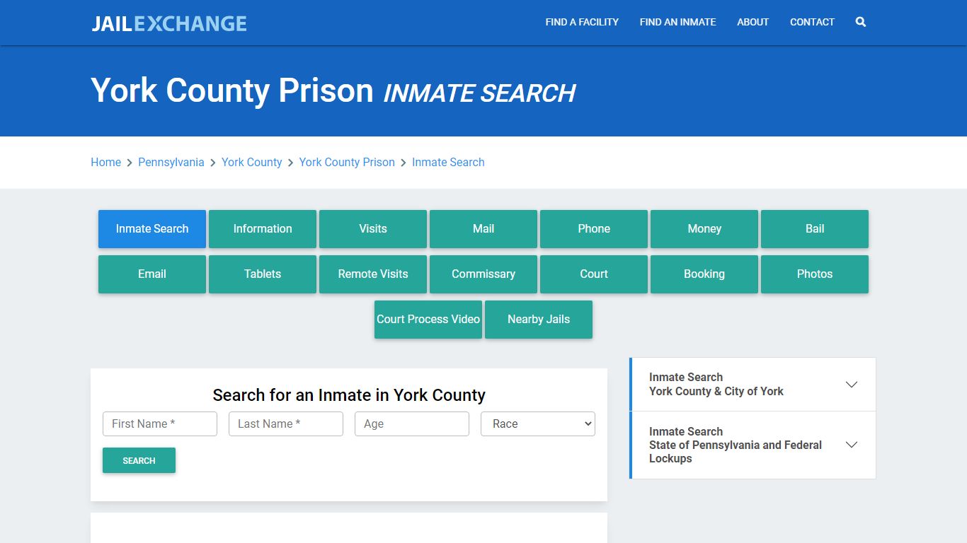 York County Prison, PA Inmate Search: Roster & Mugshots - Jail Exchange